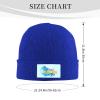 International Surfing Day Font with Water Wave Beanie Hat Acrylic Knit Warm Winter Hats for Women Men Skull Cap Blue view 4
