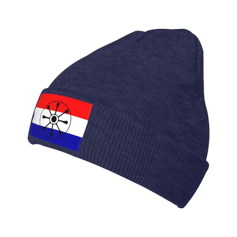 ZKLCRYTR Guarani Flag Beanie Hat Acrylic Knit Warm Winter Hats for Women Men Skull Cap Navy Blue