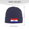 ZKLCRYTR Guarani Flag Beanie Hat Acrylic Knit Warm Winter Hats for Women Men Skull Cap Navy Blue view 4