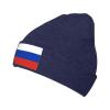 Flag of Russia Beanie Hat Acrylic Knit Warm Winter Hats for Women Men Skull Cap Navy Blue view 1