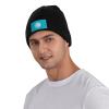 ZKLCRYTR Flag of The Turkic Council Beanie Hat Acrylic Knit Warm Winter Hats for Women Men Skull Cap Black view 2