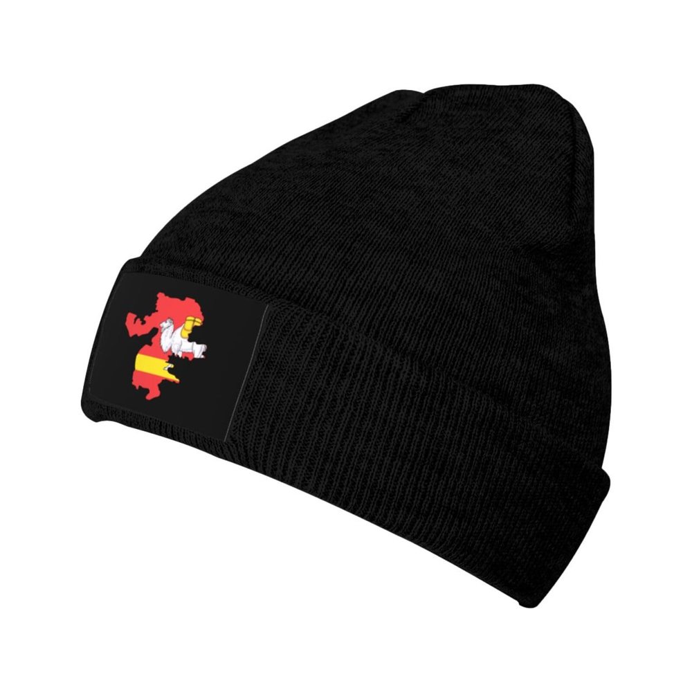 ZKLCRYTR Chelyab Obl Geo Stub Beanie Hat Acrylic Knit Warm Winter Hats for Women Men Skull Cap Black