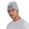 ZKLCRYTR Flag of The Lipovans Beanie Hat Acrylic Knit Warm Winter Hats for Women Men Skull Cap Gray view 2