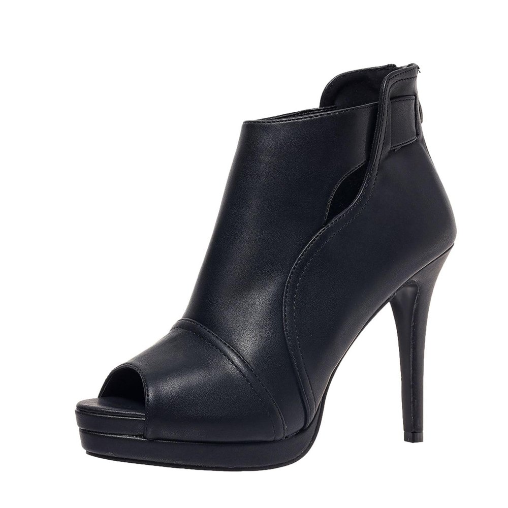 Peep Toe Booties for Women Cutout High Stiletto Heels Platform Ankle Boot Heeled Sandals with Back Zipper