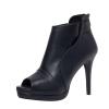 Peep Toe Booties for Women Cutout High Stiletto Heels Platform Ankle Boot Heeled Sandals with Back Zipper