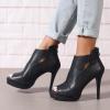 Peep Toe Booties for Women Cutout High Stiletto Heels Platform Ankle Boot Heeled Sandals with Back Zipper view 3