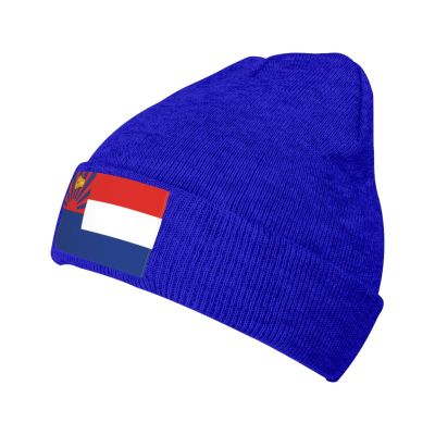Flag of The Karen National Union Beanie Hat Acrylic Knit Warm Winter Hats for Women Men Skull Cap Blue