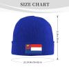 Flag of The Karen National Union Beanie Hat Acrylic Knit Warm Winter Hats for Women Men Skull Cap Blue view 4
