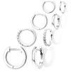 Silver Small Hoop Earrings for Women Stacks Silver Huggie Hoop Earrings Set for Multiple Piercing Lightweight Mini Cute Cartilage Rook Conch Daith Double Piercing Jewelry Gifts for Women Waterproof Clip On view 1