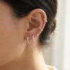 Silver Small Hoop Earrings for Women Stacks Silver Huggie Hoop Earrings Set for Multiple Piercing Lightweight Mini Cute Cartilage Rook Conch Daith Double Piercing Jewelry Gifts for Women Waterproof Clip On view 2