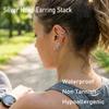 Silver Small Hoop Earrings for Women Stacks Silver Huggie Hoop Earrings Set for Multiple Piercing Lightweight Mini Cute Cartilage Rook Conch Daith Double Piercing Jewelry Gifts for Women Waterproof Clip On view 3
