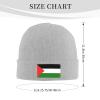 ZKLCRYTR Flag of Palestine Beanie Hat Acrylic Knit Warm Winter Hats for Women Men Skull Cap Gray view 4