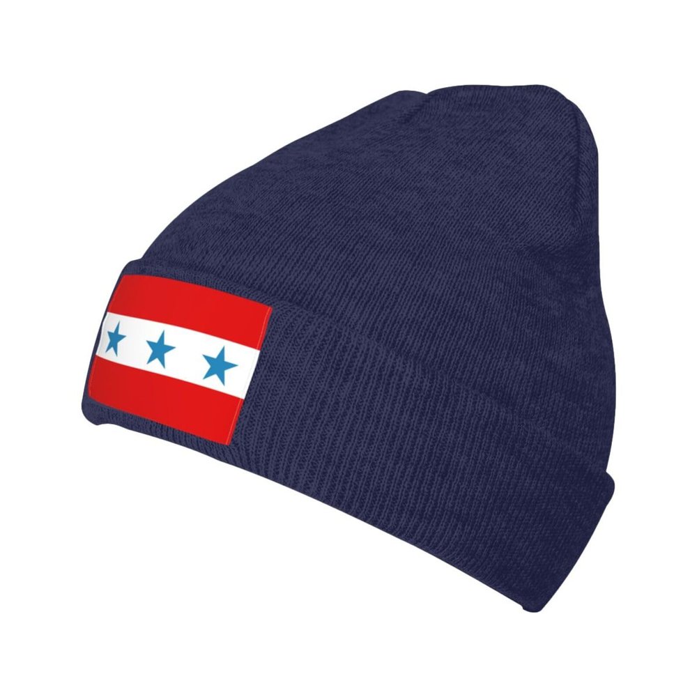 ZKLCRYTR Flag of Rarotonga 1858-1888 Beanie Hat Acrylic Knit Warm Winter Hats for Women Men Skull Cap Navy Blue