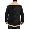 Sherpa Jacket for Men Winter Parka Coats Fleece Lined Warm Jacket Big and Tall Overcoat Vintage Cardigan Jacket Black view 3