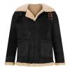 Sherpa Jacket for Men Winter Parka Coats Fleece Lined Warm Jacket Big and Tall Overcoat Vintage Cardigan Jacket Black view 4