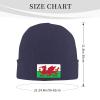 ZKLCRYTR Flag of Wales Beanie Hat Acrylic Knit Warm Winter Hats for Women Men Skull Cap Navy Blue view 4