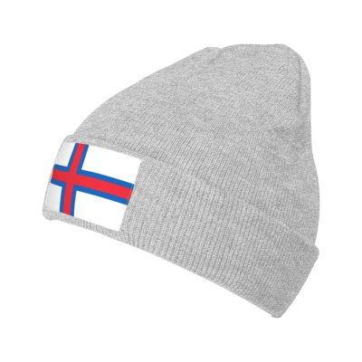 ZKLCRYTR Flag of The Faroe Islands Beanie Hat Acrylic Knit Warm Winter Hats for Women Men Skull Cap Gray