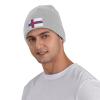 ZKLCRYTR Flag of The Faroe Islands Beanie Hat Acrylic Knit Warm Winter Hats for Women Men Skull Cap Gray view 2