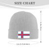 ZKLCRYTR Flag of The Faroe Islands Beanie Hat Acrylic Knit Warm Winter Hats for Women Men Skull Cap Gray view 4