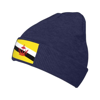 ZKLCRYTR Flag of Brunei Beanie Hat Acrylic Knit Warm Winter Hats for Women Men Skull Cap Navy Blue