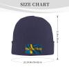 Silk Style Flag of Sweden Beanie Hat Acrylic Knit Warm Winter Hats for Women Men Skull Cap Navy Blue view 4