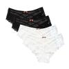 4Pack Lace Briefs for Women Plus Size Stretch Comfy Underwear Bow Mid-rise G-String Panty Underpant Lingerie Knick White Small view 1