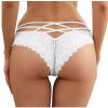 4Pack Lace Briefs for Women Plus Size Stretch Comfy Underwear Bow Mid-rise G-String Panty Underpant Lingerie Knick White Small view 2