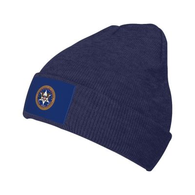 Flag of The United States Marshals Service Beanie Hat Acrylic Knit Warm Winter Hats for Women Men Skull Cap Navy Blue