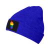 ZKLCRYTR LGBT Flag Map of Dominica Beanie Hat Acrylic Knit Warm Winter Hats for Women Men Skull Cap Blue view 1