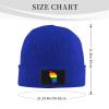 ZKLCRYTR LGBT Flag Map of Dominica Beanie Hat Acrylic Knit Warm Winter Hats for Women Men Skull Cap Blue view 4