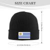 ZKLCRYTR Flag of Uruguay Beanie Hat Acrylic Knit Warm Winter Hats for Women Men Skull Cap Black view 4