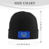 ZKLCRYTR Flag of Pohnpei Beanie Hat Acrylic Knit Warm Winter Hats for Women Men Skull Cap Black view 4