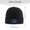 Silk Style Flag of Nebraska Beanie Hat Acrylic Knit Warm Winter Hats for Women Men Skull Cap Black view 4