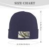 Silk Style Flag of Rhode Island Beanie Hat Acrylic Knit Warm Winter Hats for Women Men Skull Cap Navy Blue view 4