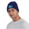 Flag of South Dakota Beanie Hat Acrylic Knit Warm Winter Hats for Women Men Skull Cap Navy Blue view 2