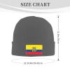 ZKLCRYTR Flag of Ecuador Beanie Hat Acrylic Knit Warm Winter Hats for Women Men Skull Cap Deep Heather view 4