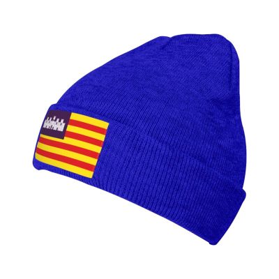 ZKLCRYTR Flag of The Balearic Islands Beanie Hat Acrylic Knit Warm Winter Hats for Women Men Skull Cap Blue
