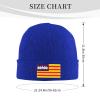 ZKLCRYTR Flag of The Balearic Islands Beanie Hat Acrylic Knit Warm Winter Hats for Women Men Skull Cap Blue view 4