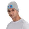 ZKLCRYTR Flag of Ainu Beanie Hat Acrylic Knit Warm Winter Hats for Women Men Skull Cap Gray view 2