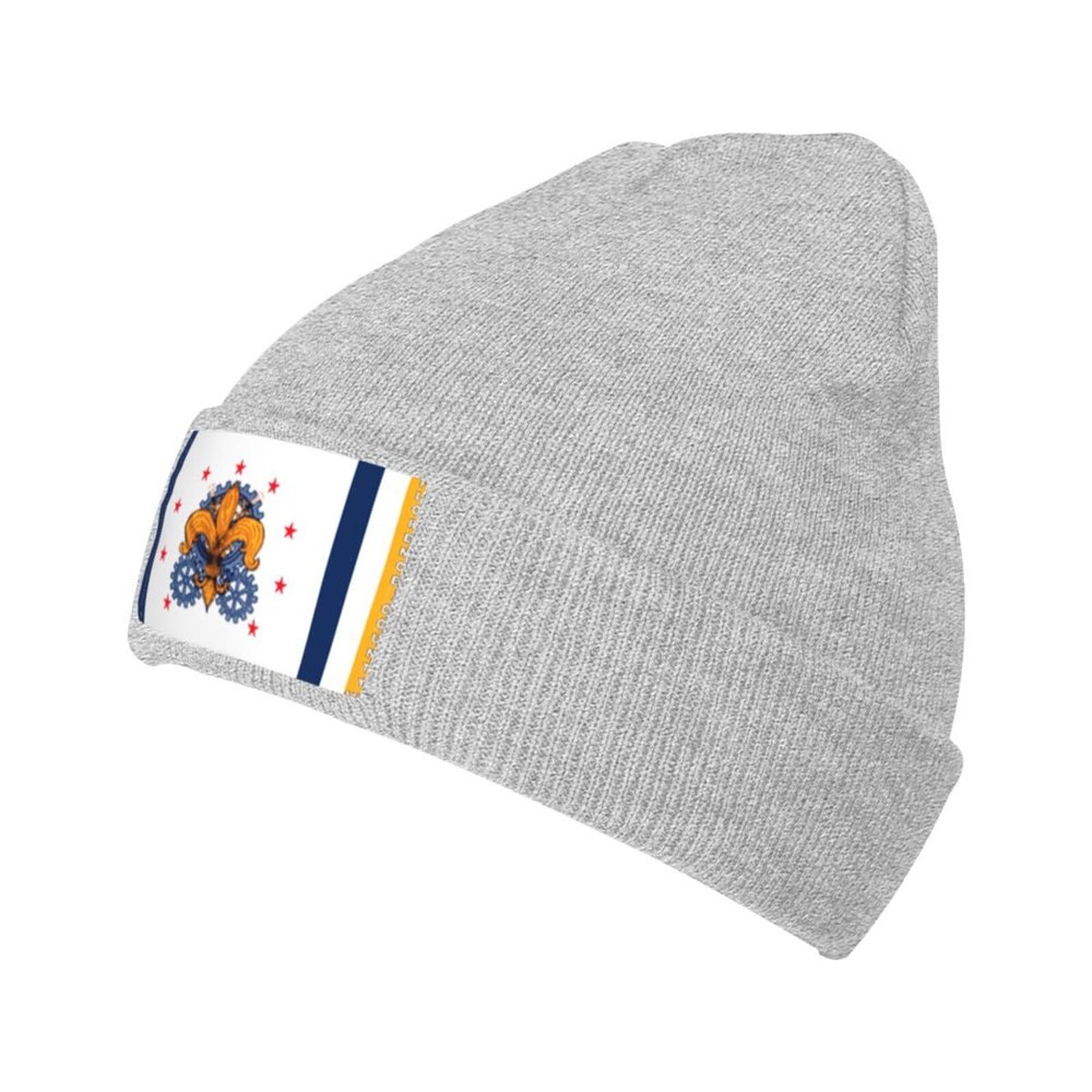 ZKLCRYTR Florence County Flag Beanie Hat Acrylic Knit Warm Winter Hats for Women Men Skull Cap Gray