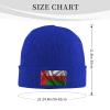 Silk Style Flag of Oman Beanie Hat Acrylic Knit Warm Winter Hats for Women Men Skull Cap Blue view 4