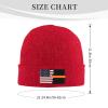 ZKLCRYTR Ripped Style American and Thin Orange Line Flag Beanie Hat Acrylic Knit Warm Winter Hats for Women Men Skull Cap view 4