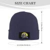 ZKLCRYTR Hyenas with Guns Beanie Hat Acrylic Knit Warm Winter Hats for Women Men Skull Cap Navy Blue view 4