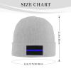 ZKLCRYTR Thin Blue Line Flag Beanie Hat Acrylic Knit Warm Winter Hats for Women Men Skull Cap view 4