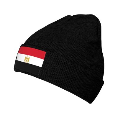 ZKLCRYTR Flag of Egypt Beanie Hat Acrylic Knit Warm Winter Hats for Women Men Skull Cap Black