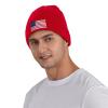 ZKLCRYTR Hopkinson Flag Beanie Hat Acrylic Knit Warm Winter Hats for Women Men Skull Cap Red view 2