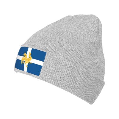 ZKLCRYTR Flag of The Dalles Beanie Hat Acrylic Knit Warm Winter Hats for Women Men Skull Cap Gray