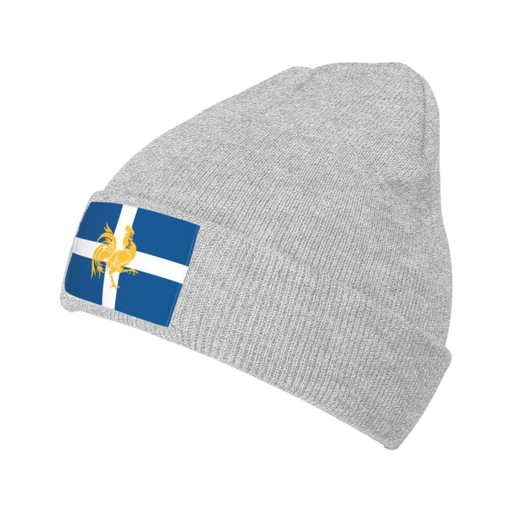 ZKLCRYTR Flag of The Dalles Beanie Hat Acrylic Knit Warm Winter Hats for Women Men Skull Cap Gray