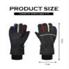 SATINIOR 2 Pairs Kids Waterproof Winter Snow Gloves Ski Gloves for Boy Girl Outdoor Warm Thickening Snowboard(Black, Blue,3-6 Years) view 3