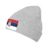 ZKLCRYTR Flag of Serbia Beanie Hat Acrylic Knit Warm Winter Hats for Women Men Skull Cap Gray view 1